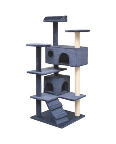 Arbre à chat avec griffoirs en sisal 125 cm Bleu foncé | Mobilier & Déco