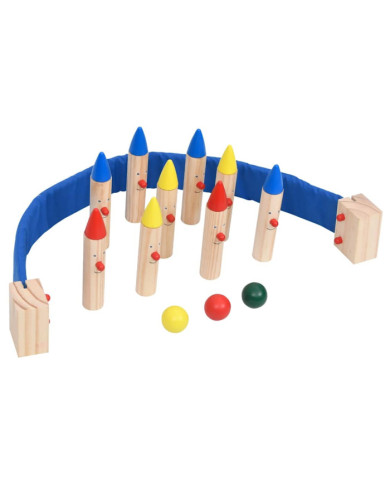Jeu de bowling Multicolore Bois de pin massif | Mobilier & Déco