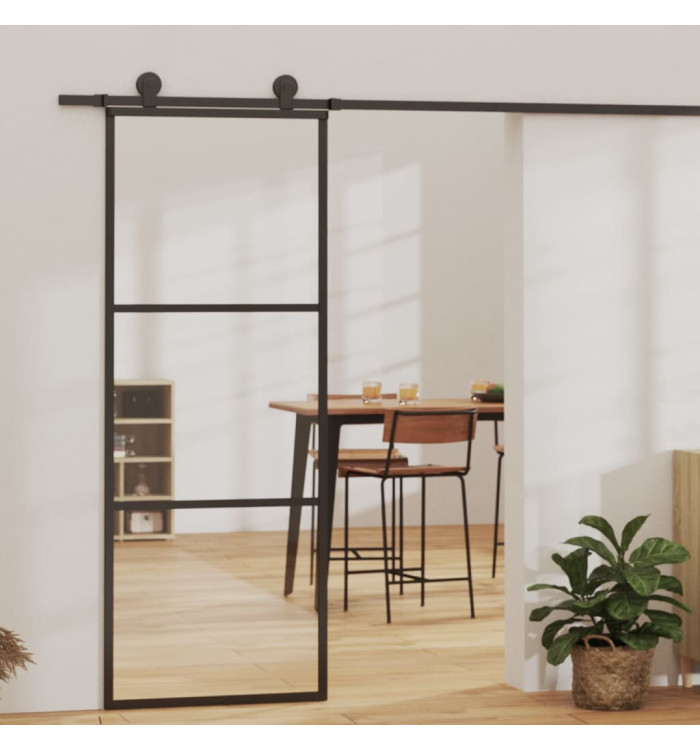 Porte coulissante et quincaillerie Verre ESG/Aluminium 76x205cm | Mobilier & Déco