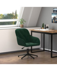 Chaise pivotante de bureau Vert foncé Velours | Mobilier & Déco