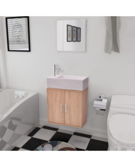 Meubles de salle de bains trois pièces Beige | Mobilier & Déco
