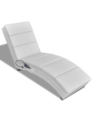 Chaise longue de massage Blanc Similicuir | Mobilier & Déco