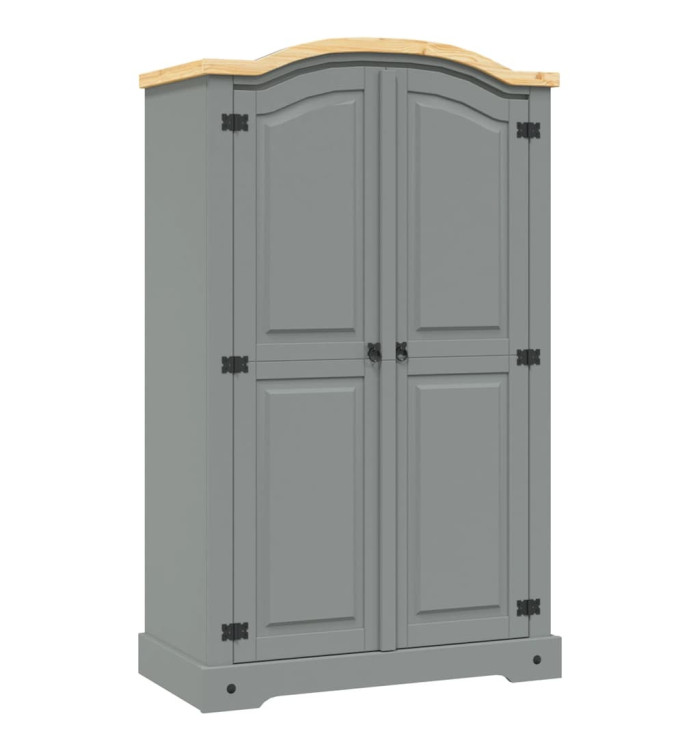 Garde-robe avec 2 portes Gamme Corona pin mexicain Gris | Mobilier & Déco