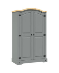 Garde-robe avec 2 portes Gamme Corona pin mexicain Gris | Mobilier & Déco