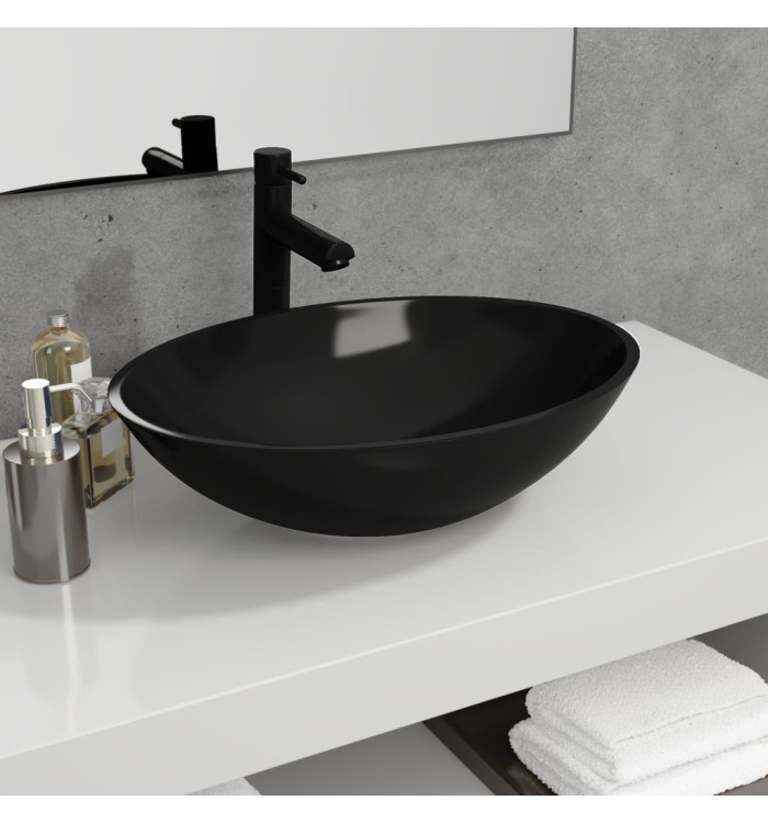Lavabo Verre 50x37x14 cm Noir | Mobilier & Déco