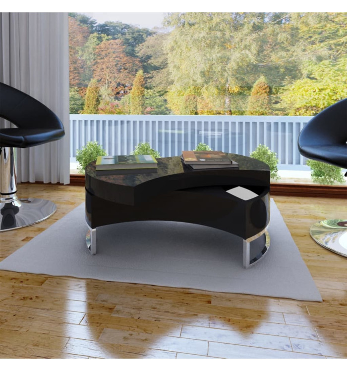 Table basse à forme réglable noir brillant | Mobilier & Déco