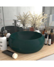 Lavabo rond de luxe Vert foncé mat 40x15 cm Céramique | Mobilier & Déco