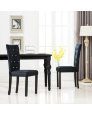 Chaises à manger lot de 2 Noir Velours | Mobilier & Déco