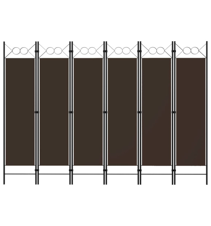 Cloison de séparation 6 panneaux Marron 240x180 cm | Mobilier & Déco
