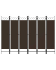Cloison de séparation 6 panneaux Marron 240x180 cm | Mobilier & Déco