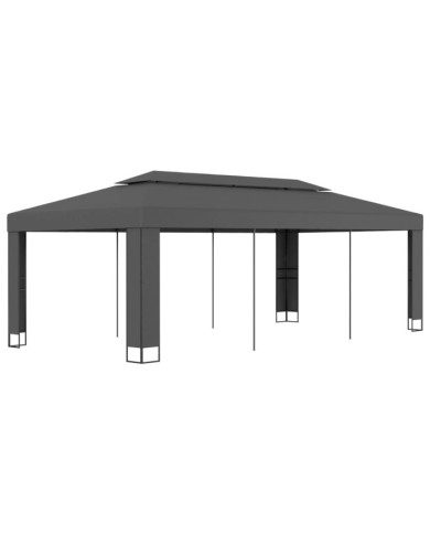 Tonnelle avec toit double 3x6 m Anthracite | Mobilier & Déco