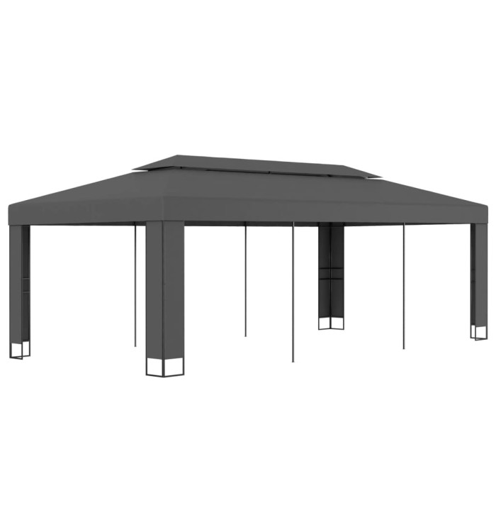 Tonnelle avec toit double 3x6 m Anthracite | Mobilier & Déco