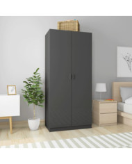 Garde-robe Gris brillant 90x52x200 cm Bois d’ingénierie | Mobilier & Déco