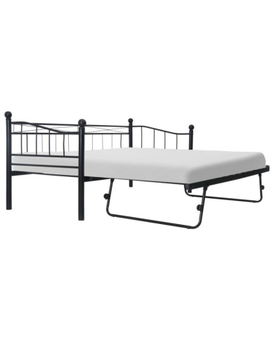 Cadre de lit Noir Acier 180x200/90x200 cm | Mobilier & Déco