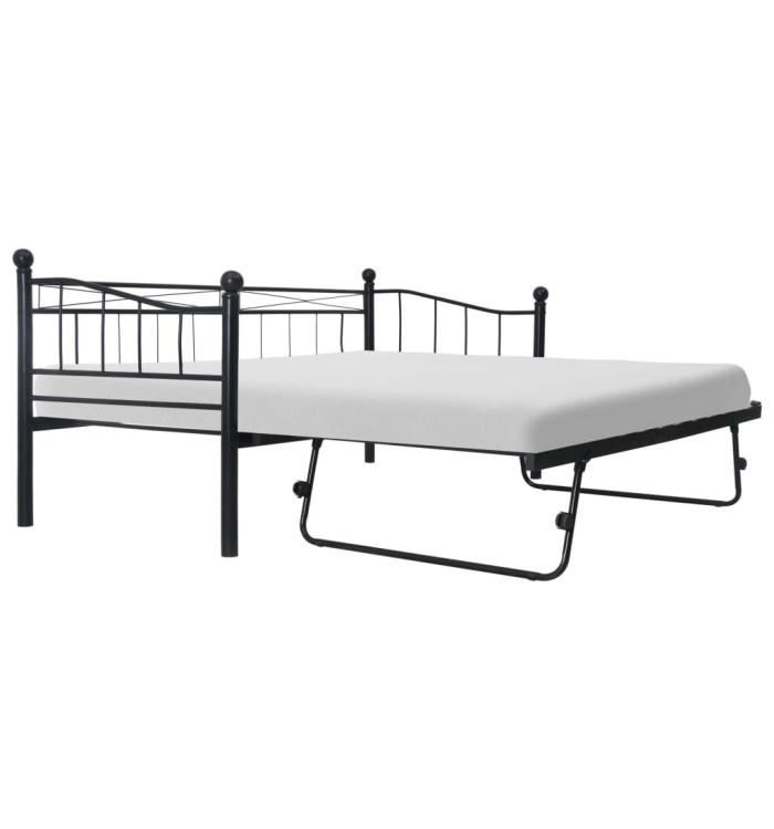 Cadre de lit Noir Acier 180x200/90x200 cm | Mobilier & Déco