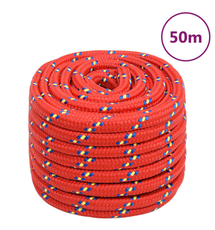 Corde de bateau Rouge 20 mm 50 m Polypropylène | Mobilier & Déco