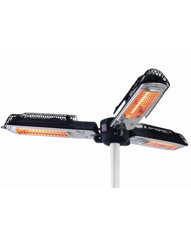 Sunred Chauffage pour parasol 2000 W Halogène Noir et argenté PH10 | Mobilier & Déco