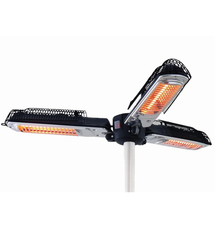 Sunred Chauffage pour parasol 2000 W Halogène Noir et argenté PH10 | Mobilier & Déco