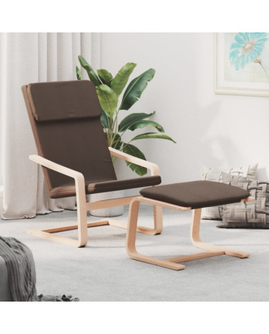 Chaise de relaxation avec repose-pied Marron foncé Tissu | Mobilier & Déco