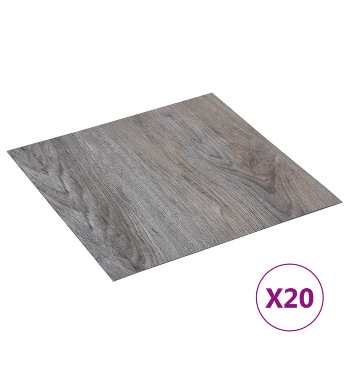 Dalles de plancher autoadhésives 20pcs PVC 1,86 m² marron clair | Mobilier & Déco