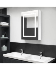 Armoire de salle de bain à miroir LED Blanc brillant 50x13x70cm | Mobilier & Déco