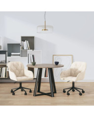 Chaises pivotantes à manger lot de 2 Crème Velours | Mobilier & Déco