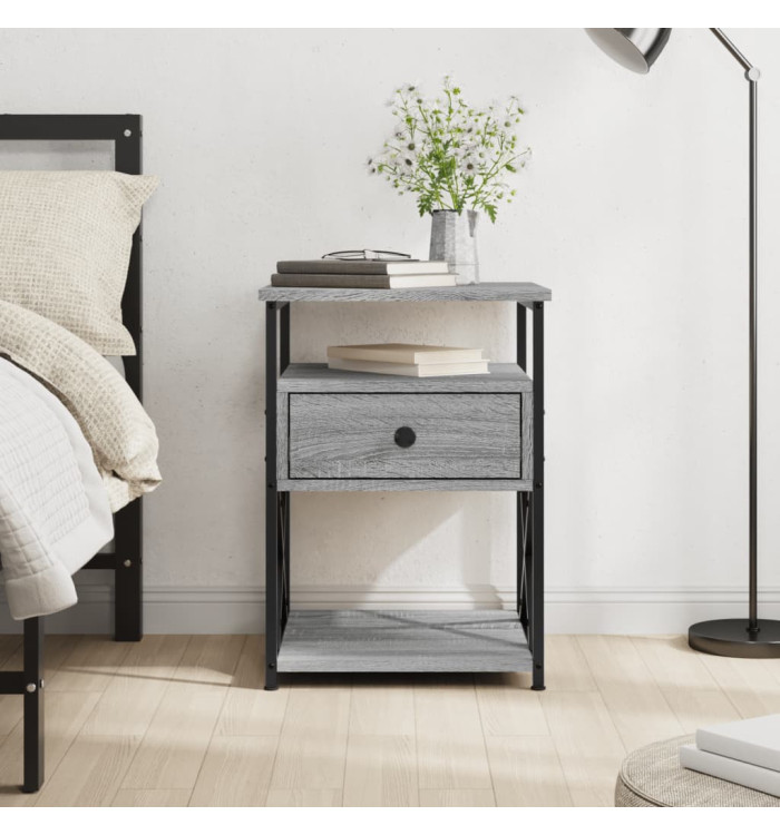 Table de chevet sonoma gris 40x42x55 cm bois d'ingénierie | Mobilier & Déco
