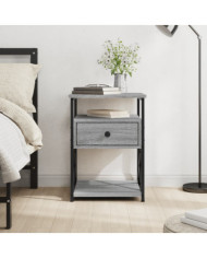Table de chevet sonoma gris 40x42x55 cm bois d'ingénierie | Mobilier & Déco