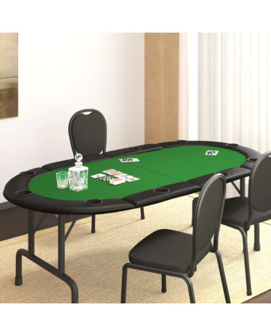 Dessus de table de poker pliable 10 joueurs Vert 208x106x3 cm | Mobilier & Déco