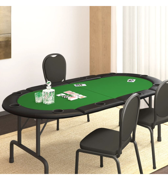 Dessus de table de poker pliable 10 joueurs Vert 208x106x3 cm | Mobilier & Déco