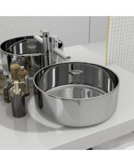 Lavabo 40 x 15 cm Céramique Argenté | Mobilier & Déco