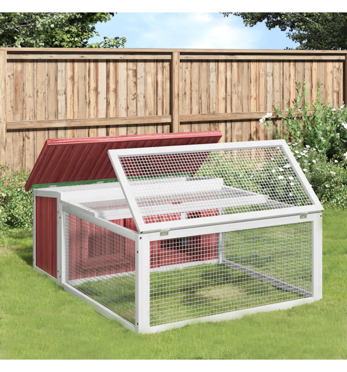 Clapier moka 117,5x97x47,5 cm bois de pin massif | Mobilier & Déco