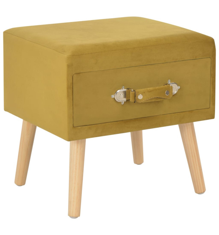 Table de chevet Moutarde 40x35x40 cm Velours | Mobilier & Déco