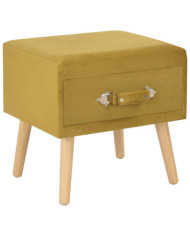 Table de chevet Moutarde 40x35x40 cm Velours | Mobilier & Déco