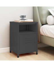 Table de chevet Anthracite 35x35x51 cm Acier | Mobilier & Déco