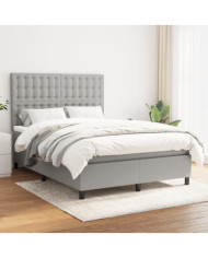Sommier à lattes de lit avec matelas Gris clair 140x200cm Tissu | Mobilier & Déco