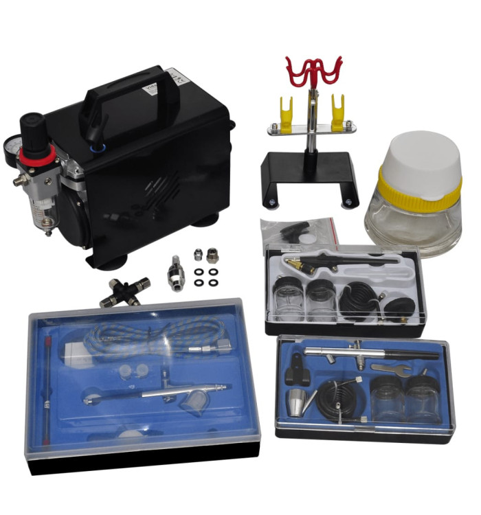 Kit de compresseur d'aérographe avec 3 pistolets | Mobilier & Déco