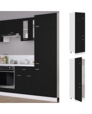 Armoire réfrigérateur "Lyon" Noir Bois d'ingénierie | Mobilier & Déco