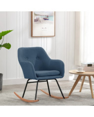 Chaise à bascule Bleu Tissu | Mobilier & Déco
