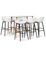 Ensemble de bar 7 pcs Blanc | Mobilier & Déco