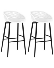 Chaises de bar lot de 2 blanc | Mobilier & Déco