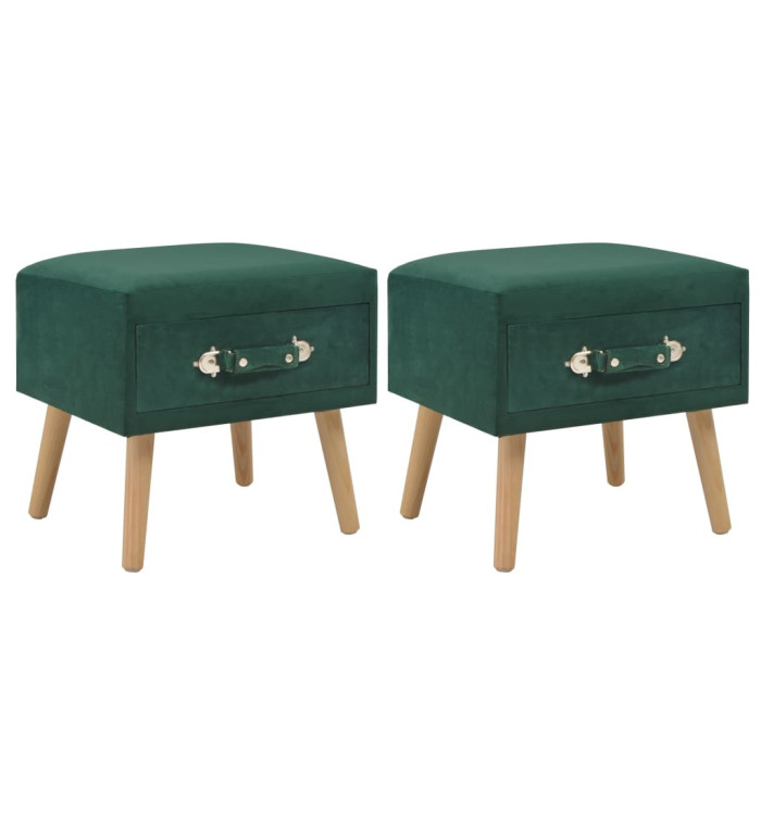 Tables de chevet 2 pcs Vert 40x35x40 cm Velours | Mobilier & Déco