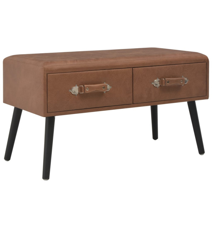 Banc avec tiroirs 80 cm Marron foncé Similicuir | Mobilier & Déco
