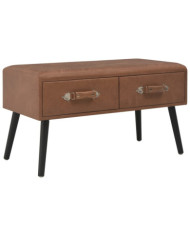 Banc avec tiroirs 80 cm Marron foncé Similicuir | Mobilier & Déco