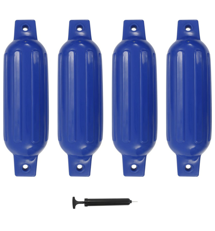 Pare-choc de bateau 4 pcs bleu 41x11,5 cm PVC | Mobilier & Déco