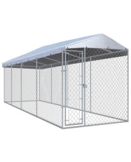 Chenil extérieur avec toit pour chiens 760x190x225 cm | Mobilier & Déco