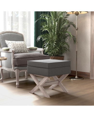 Tabouret de rangement Gris foncé 45x45x49 cm Tissu | Mobilier & Déco