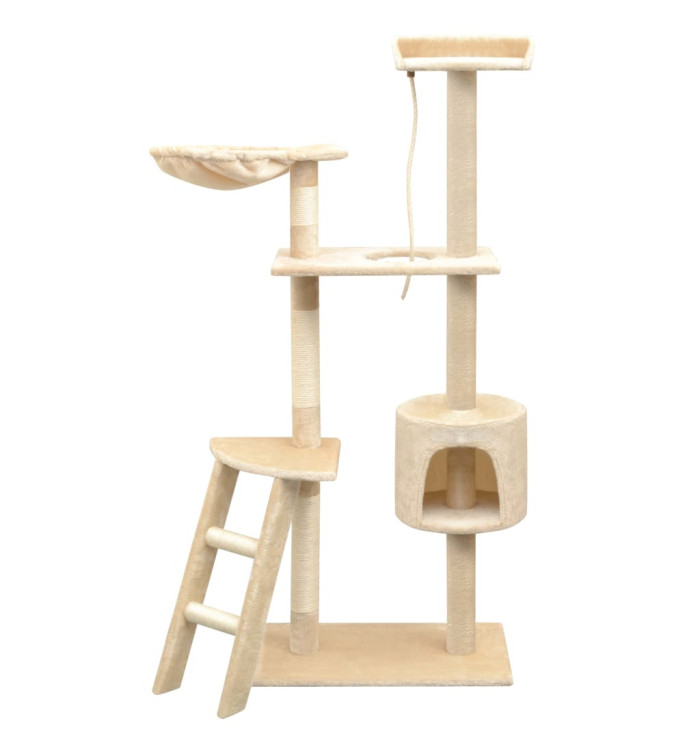 Arbre à chat avec griffoirs en sisal 150 cm Beige | Mobilier & Déco