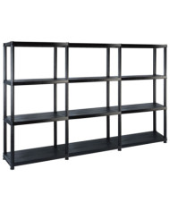 Étagère de rangement à 4 niveaux Noir 183x30,5x130 cm Plastique | Mobilier & Déco