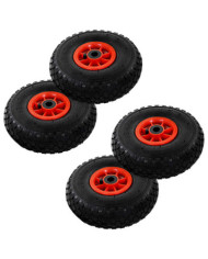 Roues de diable 4 pcs Caoutchouc 3.00-4 (245x82) | Mobilier & Déco